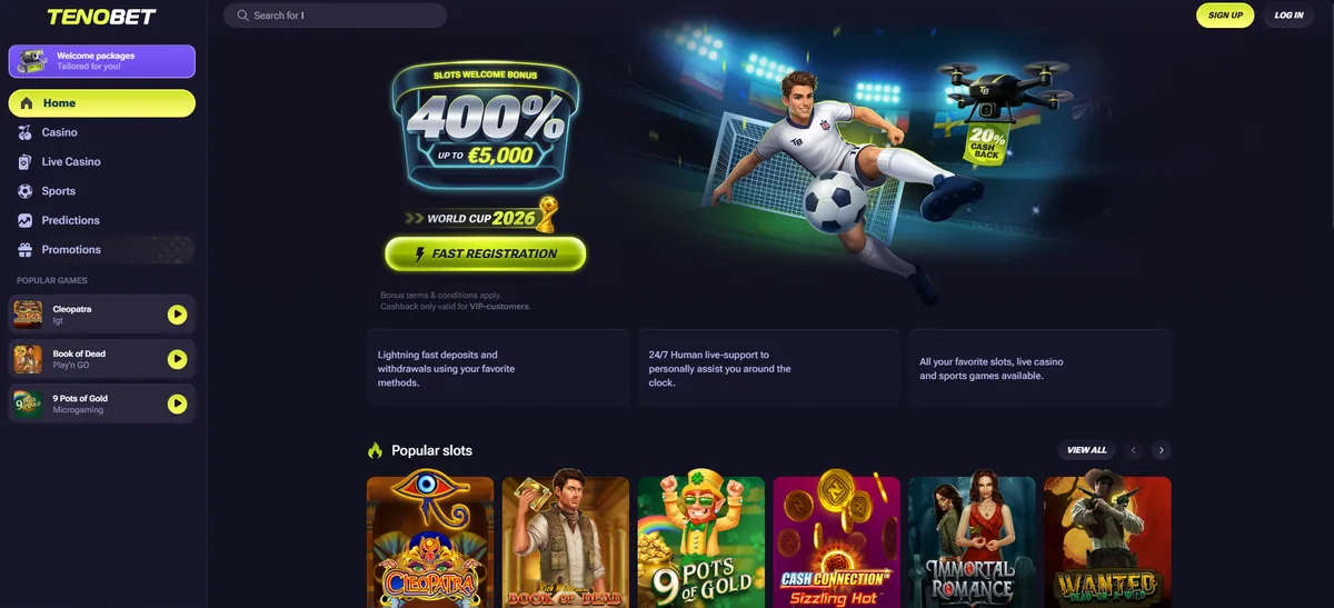 Captura de la web de Tenobet